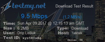 Speed Test Result