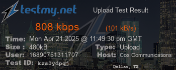 Speed Test Result