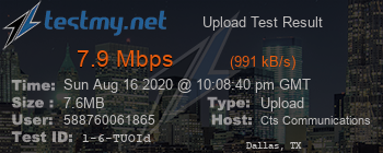 Speed Test Result