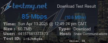 Speed Test Result