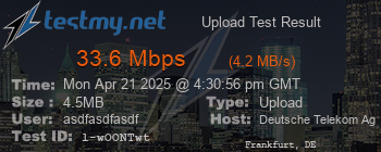 Speed Test Result