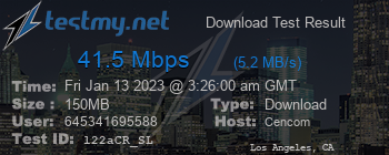 Speed Test Result