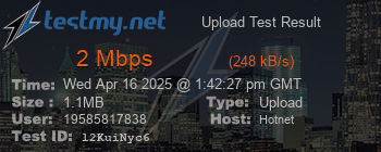 Speed Test Result