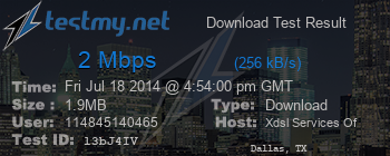 Speed Test Result