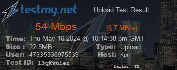 Speed Test Result