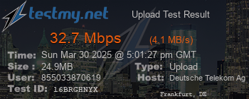 Speed Test Result