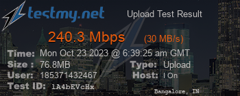 Speed Test Result