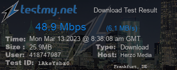 Speed Test Result
