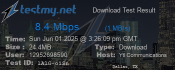 Speed Test Result