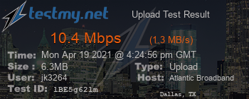 Speed Test Result