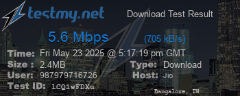 Speed Test Result