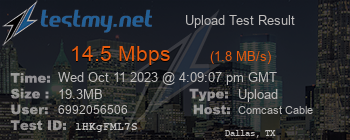 Speed Test Result