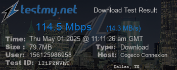 Speed Test Result