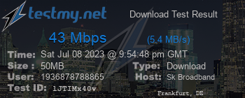 Speed Test Result