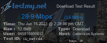 Speed Test Result