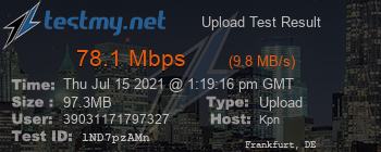 Speed Test Result