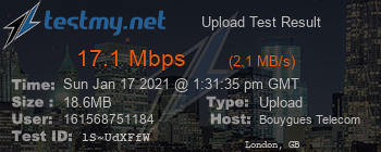 Speed Test Result