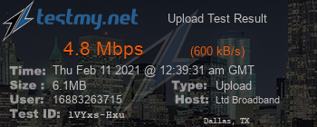 Speed Test Result