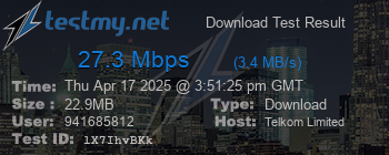 Speed Test Result