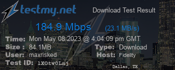 Speed Test Result