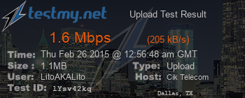 Speed Test Result