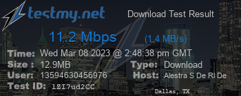 Speed Test Result