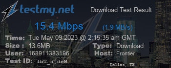 Speed Test Result