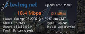 Speed Test Result