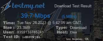 Speed Test Result