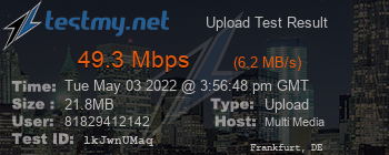 Speed Test Result