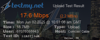Speed Test Result