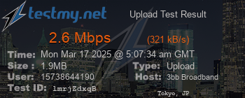 Speed Test Result