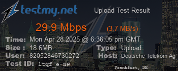 Speed Test Result