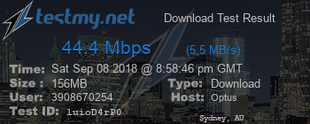 Speed Test Result