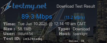Speed Test Result