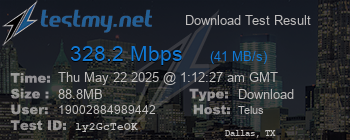 Speed Test Result