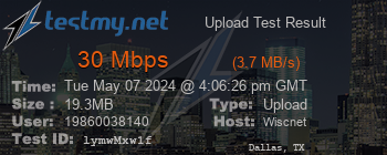 Speed Test Result