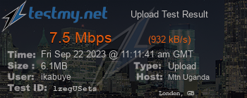 Speed Test Result