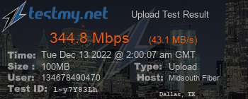 Speed Test Result