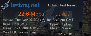 Speed Test Result