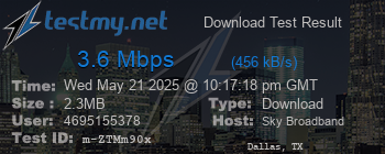 Speed Test Result