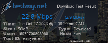 Speed Test Result