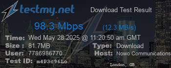 Speed Test Result