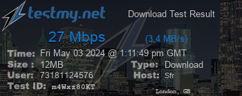 Speed Test Result