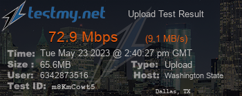 Speed Test Result
