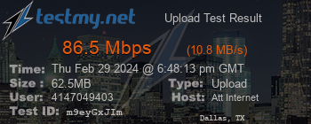 Speed Test Result