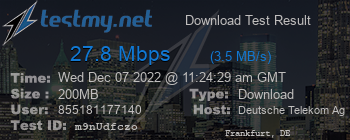 Speed Test Result