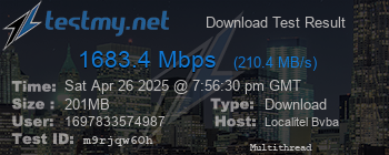 Speed Test Result