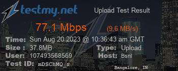 Speed Test Result