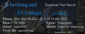 Speed Test Result